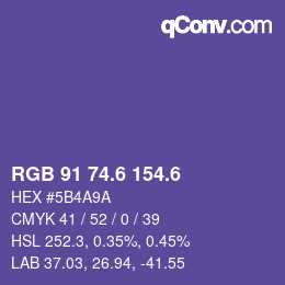 カラーコード: RGB 91 74.6 154.6 | qconv.com