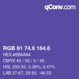 カラーコード: RGB 91 74.6 164.6 | qconv.com