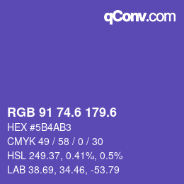 カラーコード: RGB 91 74.6 179.6 | qconv.com