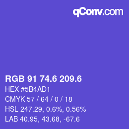 カラーコード: RGB 91 74.6 209.6 | qconv.com