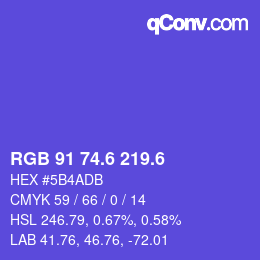 カラーコード: RGB 91 74.6 219.6 | qconv.com