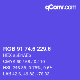 カラーコード: RGB 91 74.6 229.6 | qconv.com