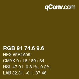 カラーコード: RGB 91 74.6 9.6 | qconv.com