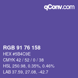 Color code: RGB 91 76 158 | qconv.com