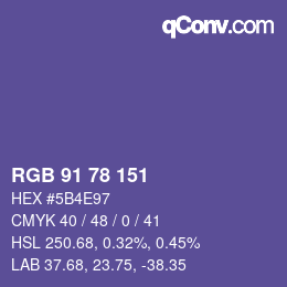 Código de color: RGB 91 78 151 | qconv.com