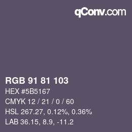 Color code: RGB 91 81 103 | qconv.com