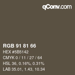 Code couleur: RGB 91 81 66 | qconv.com