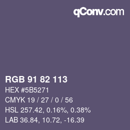 Color code: RGB 91 82 113 | qconv.com
