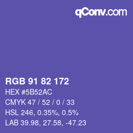 Color code: RGB 91 82 172 | qconv.com