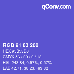 Color code: RGB 91 83 208 | qconv.com