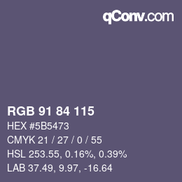 Farbcode: RGB 91 84 115 | qconv.com