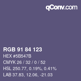 カラーコード: RGB 91 84 123 | qconv.com