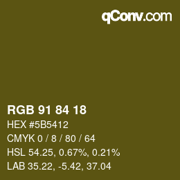 Código de color: RGB 91 84 18 | qconv.com