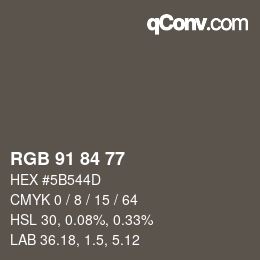 Farbcode: RGB 91 84 77 | qconv.com