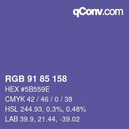 Color code: RGB 91 85 158 | qconv.com