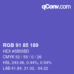Color code: RGB 91 85 189 | qconv.com