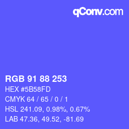 カラーコード: RGB 91 88 253 | qconv.com