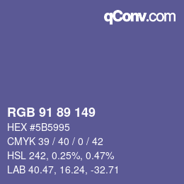 Color code: RGB 91 89 149 | qconv.com