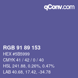 Color code: RGB 91 89 153 | qconv.com