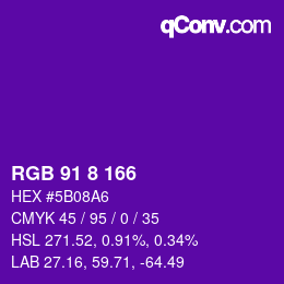 颜色代码: RGB 91 8 166 | qconv.com