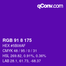 Color code: RGB 91 8 175 | qconv.com