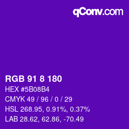 Color code: RGB 91 8 180 | qconv.com