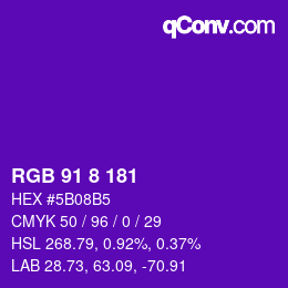 Color code: RGB 91 8 181 | qconv.com