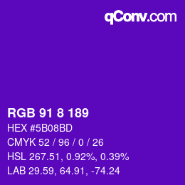 Color code: RGB 91 8 189 | qconv.com