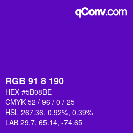 Color code: RGB 91 8 190 | qconv.com