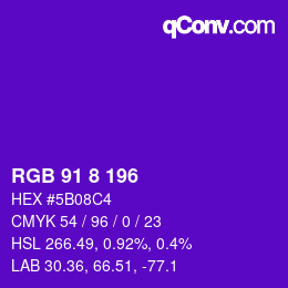 颜色代码: RGB 91 8 196 | qconv.com