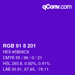 Color code: RGB 91 8 201 | qconv.com