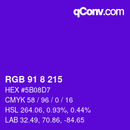 Color code: RGB 91 8 215 | qconv.com