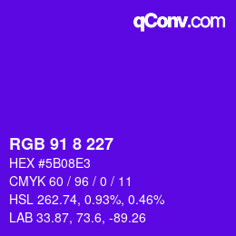 Color code: RGB 91 8 227 | qconv.com