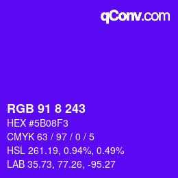 Color code: RGB 91 8 243 | qconv.com