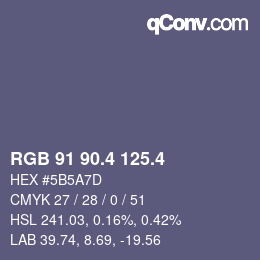 カラーコード: RGB 91 90.4 125.4 | qconv.com