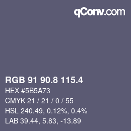 カラーコード: RGB 91 90.8 115.4 | qconv.com