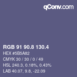 カラーコード: RGB 91 90.8 130.4 | qconv.com