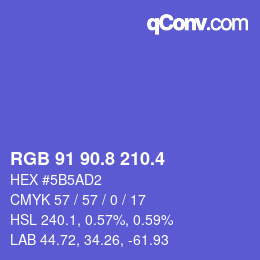カラーコード: RGB 91 90.8 210.4 | qconv.com