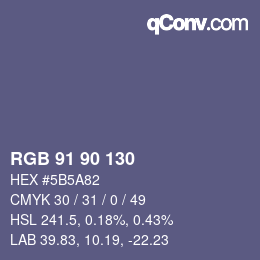 Farbcode: RGB 91 90 130 | qconv.com