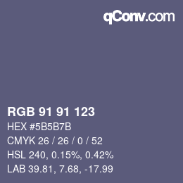 Color code: RGB 91 91 123 | qconv.com