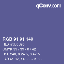 Color code: RGB 91 91 149 | qconv.com