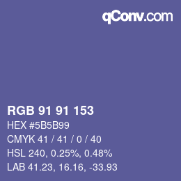 Color code: RGB 91 91 153 | qconv.com