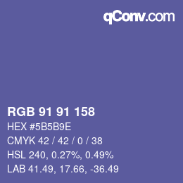 Color code: RGB 91 91 158 | qconv.com