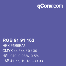 Color code: RGB 91 91 163 | qconv.com