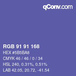 Color code: RGB 91 91 168 | qconv.com