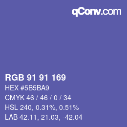 Color code: RGB 91 91 169 | qconv.com
