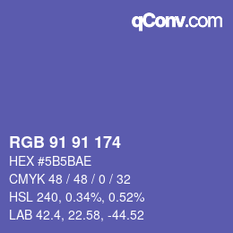 Color code: RGB 91 91 174 | qconv.com