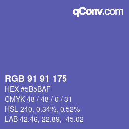 Color code: RGB 91 91 175 | qconv.com