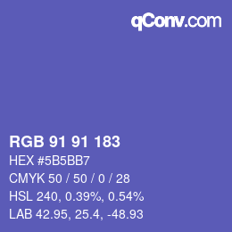 Color code: RGB 91 91 183 | qconv.com