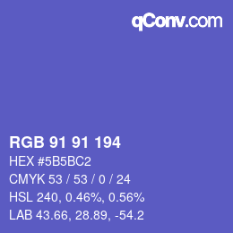 Color code: RGB 91 91 194 | qconv.com